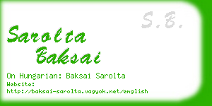 sarolta baksai business card